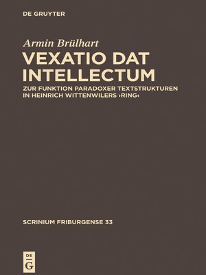 cover image of ,Vexatio dat intellectum'